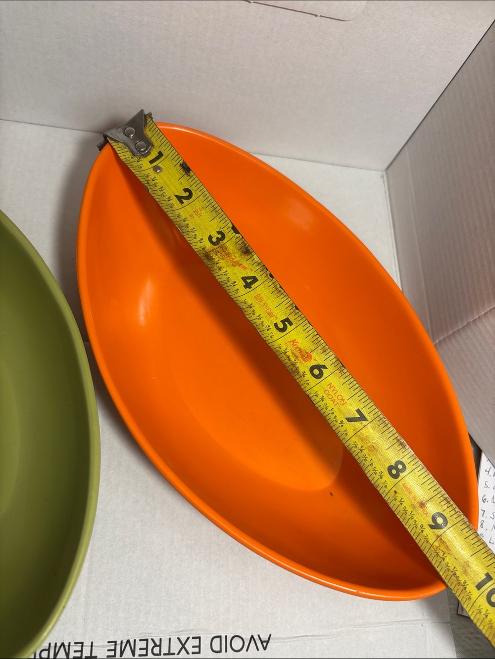 Vintage Mid-Century Melmac Oval Serving Bowls, Orange & Avocado
Green (Set of 2) - Picture 2 of 7